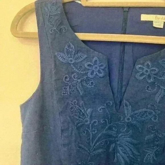 Boden Back Zip Lined Sleeveless Dress Embroidered Blue Size 6 Blue - Picture 5 of 10